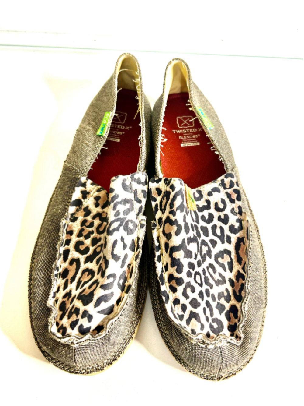 Twisted X Women's ECO TWX Dust/Leopard Loafers (Style WCL0001) Size 9.5M